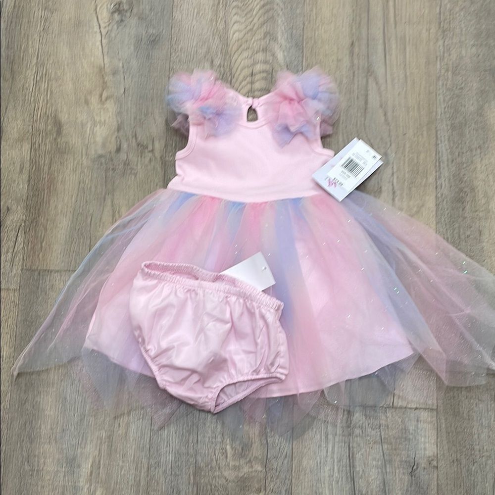 Bonnie Baby Pink and Blue Tulle Dress
